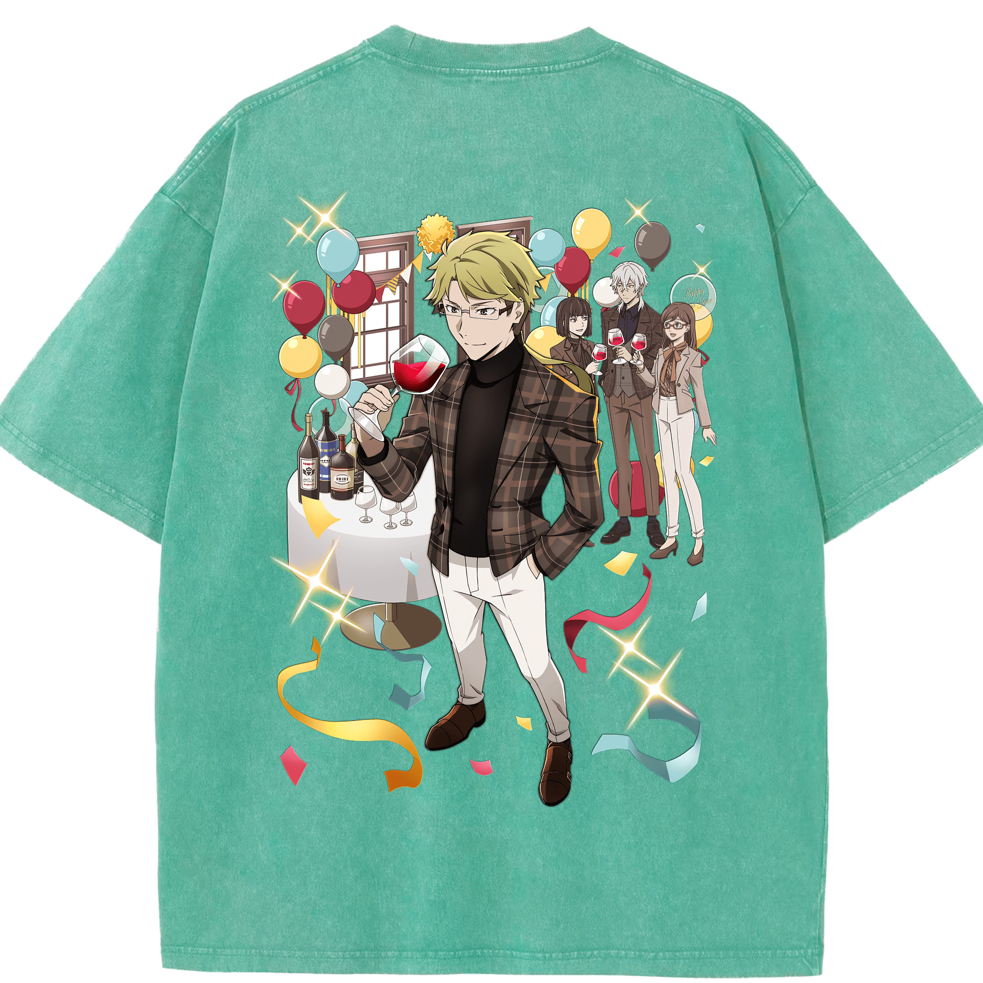 （画像用） 文豪ストレイドッグス Bungo Stray Dogs 綿100% ヴィンテージ風 半袖Tシャツ（背面プリント）